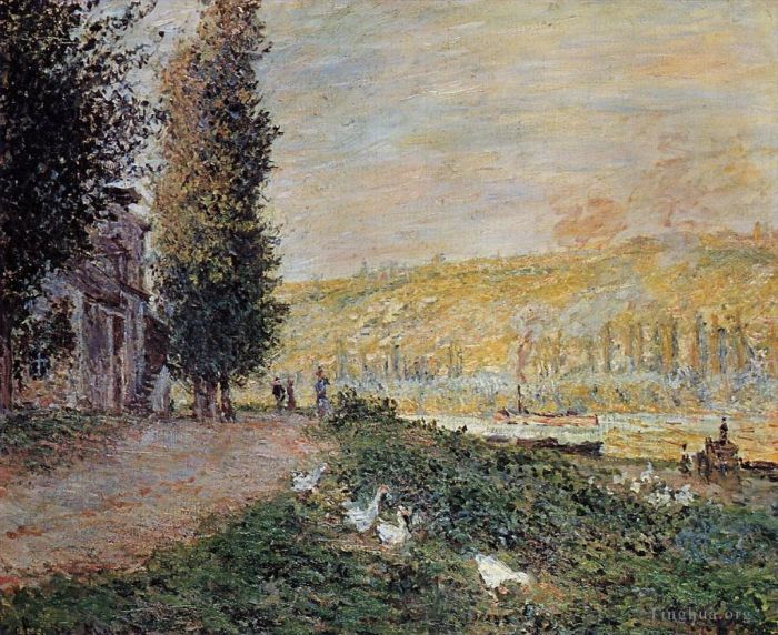 Claude Monet Ölgemälde - Die Ufer der Seine Lavacour