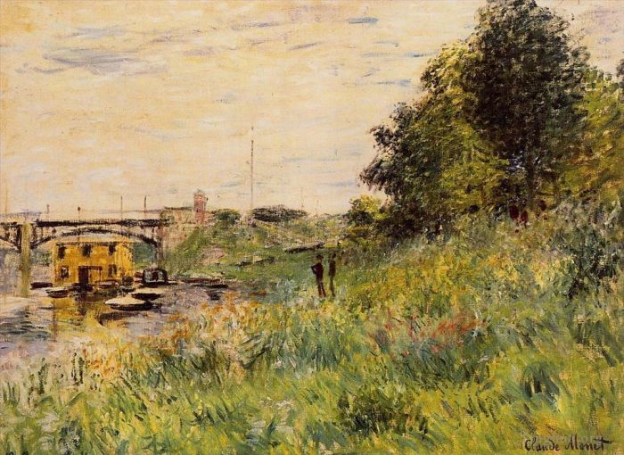 Claude Monet Ölgemälde - Die Ufer der Seine an der Argenteuil-Brücke