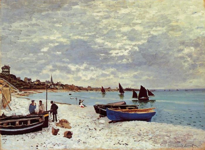 Claude Monet Ölgemälde - Der Strand von Sainte Adresse