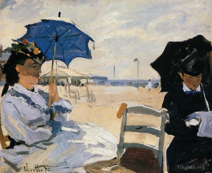 Claude Monet Ölgemälde - Der Strand von Trouville