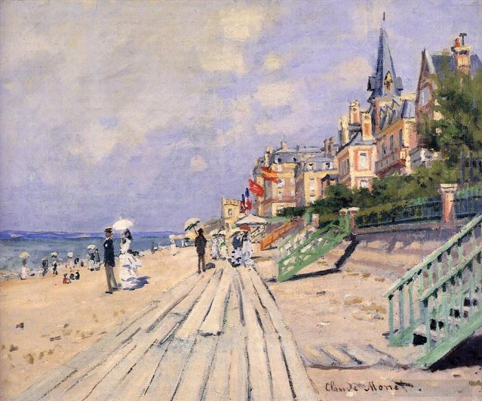 Claude Monet Ölgemälde - Die Promenade von Trouville