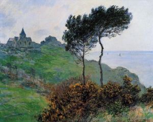 Claude Monet Werk - Die Kirche in Varengaville Graues Wetter