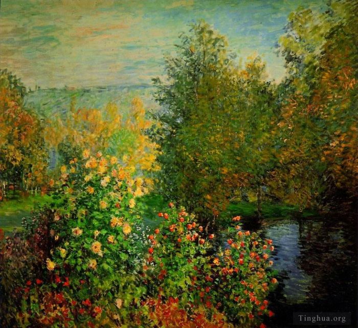 Claude Monet Ölgemälde - Der Hoschedes-Garten in Montgeron