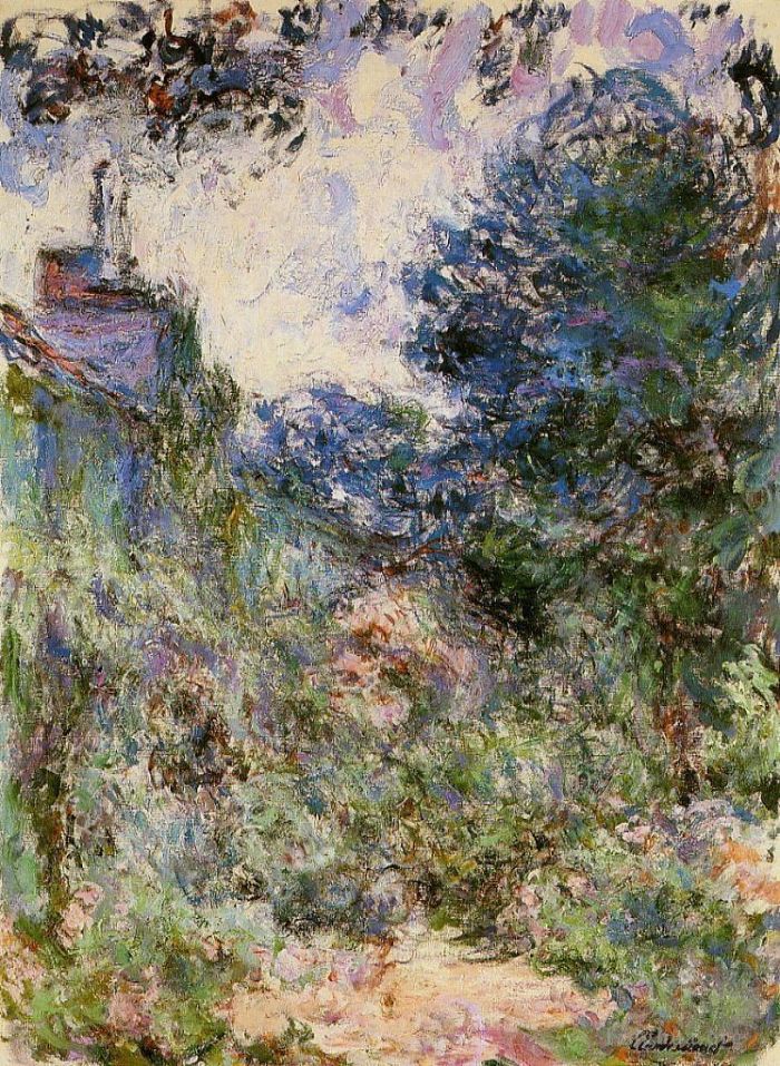 Claude Monet Ölgemälde - Das Haus vom Rosengarten aus gesehen III