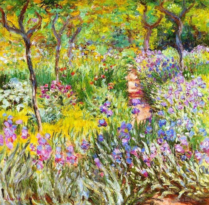 Claude Monet Ölgemälde - Der Irisgarten in Giverny