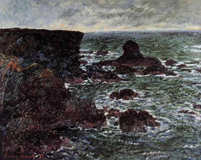 Claude Monet Ölgemälde - Der Löwenfelsen BelleIleenMer