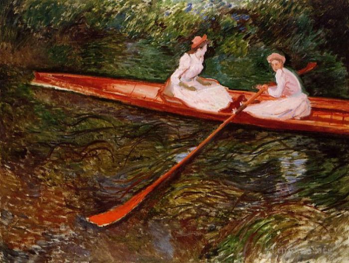 Claude Monet Ölgemälde - Das rosa Skiff