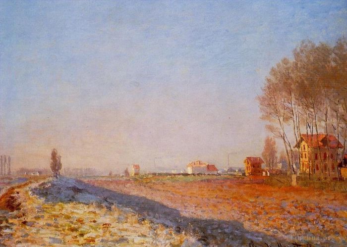 Claude Monet Ölgemälde - Die Ebene von Colombes White Frost