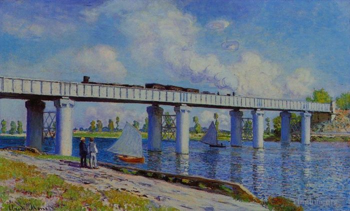 Claude Monet Ölgemälde - Die Eisenbahnbrücke bei Argenteuil II