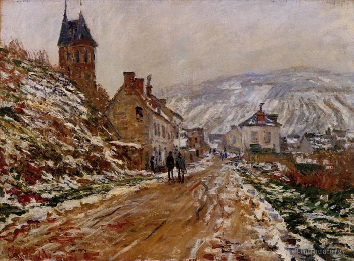Claude Monet Ölgemälde - Die Straße in Vetheuil im Winter