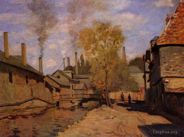 Claude Monet Ölgemälde - Der Robec Stream Rouen, auch bekannt als Fabriken in Deville in der Nähe von Rouen