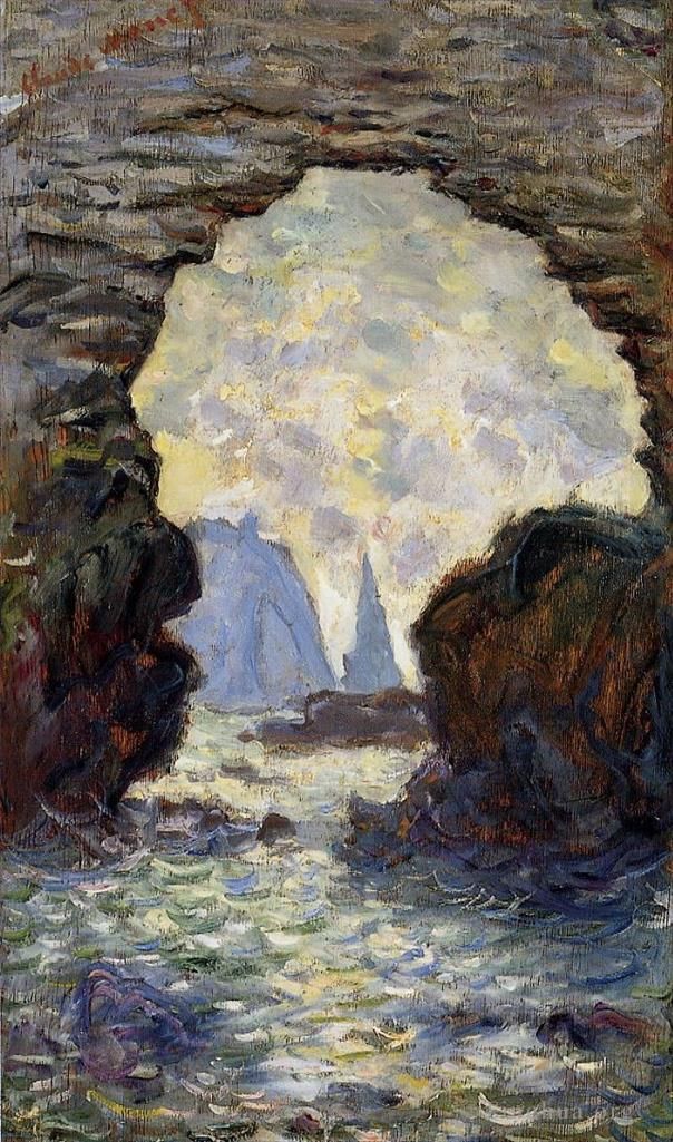 Claude Monet Ölgemälde - Die Felsennadel durch die Porte d Aumont gesehen