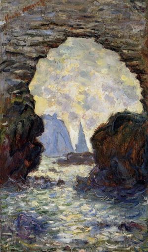 Claude Monet Werk - Die Felsennadel durch die Porte d Aumont gesehen