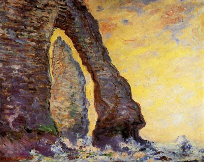 Claude Monet Ölgemälde - Die Felsennadel durch die Porte d Aval gesehen