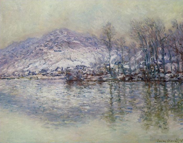 Claude Monet Ölgemälde - Die Seine bei Port Villez Schneeeffekt