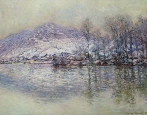 Claude Monet Werk - Die Seine bei Port Villez Schneeeffekt