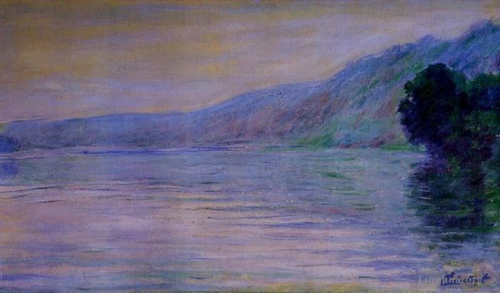 Claude Monet Ölgemälde - Die Seine in PortVillez Harmonie in Blau
