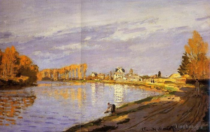 Claude Monet Ölgemälde - Detail der Seine bei Bougival