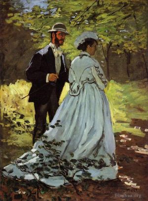 Claude Monet Werk - Die Spaziergänger lernen für Luncheon on the Grass
