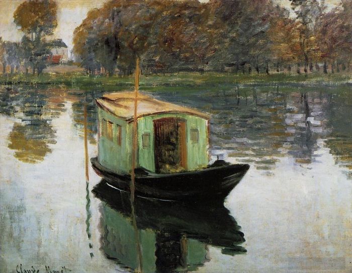 Claude Monet Ölgemälde - Das Studioboot 1874