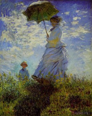 Claude Monet Werk - Die Spaziergängerin mit Sonnenschirm