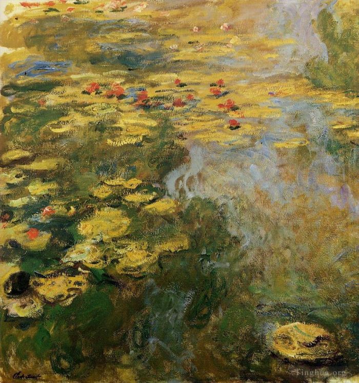Claude Monet Ölgemälde - Der Seerosenteich auf der linken Seite