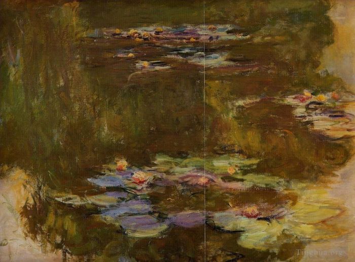 Claude Monet Ölgemälde - Der Seerosenteich auf der rechten Seite