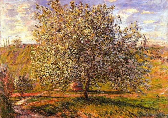 Claude Monet Ölgemälde - Blühender Baum in der Nähe von Vetheuil