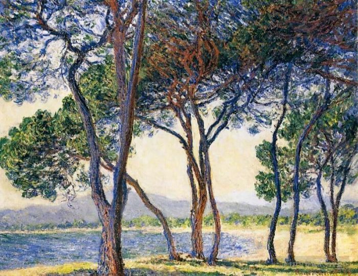 Claude Monet Ölgemälde - Bäume an der Küste von Antibes