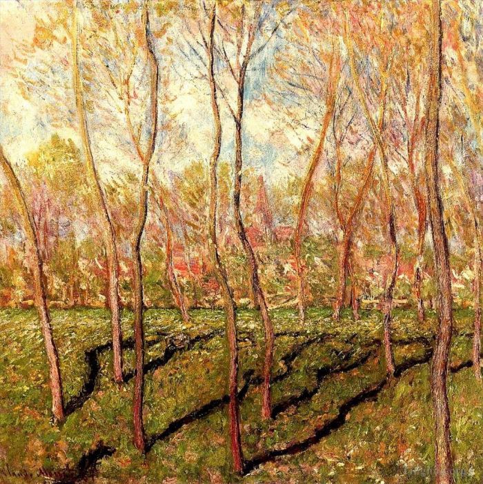 Claude Monet Ölgemälde - Bäume im Winter Blick auf Bennecourt II