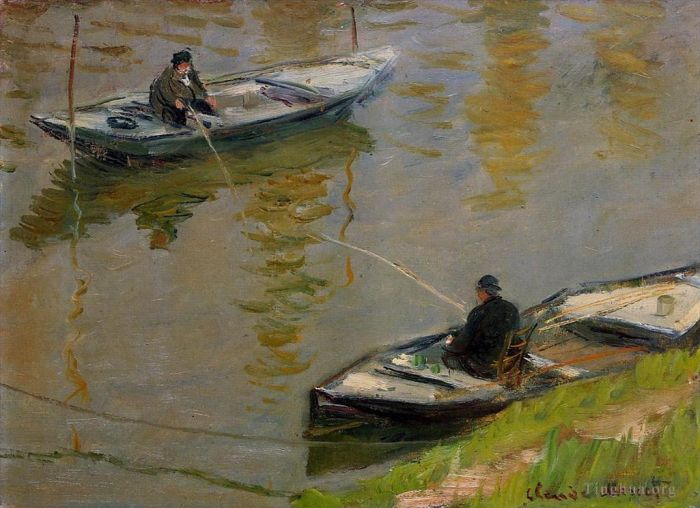 Claude Monet Ölgemälde - Zwei Angler