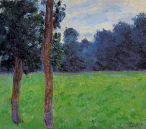 Claude Monet Werk - Zwei Bäume auf einer Wiese