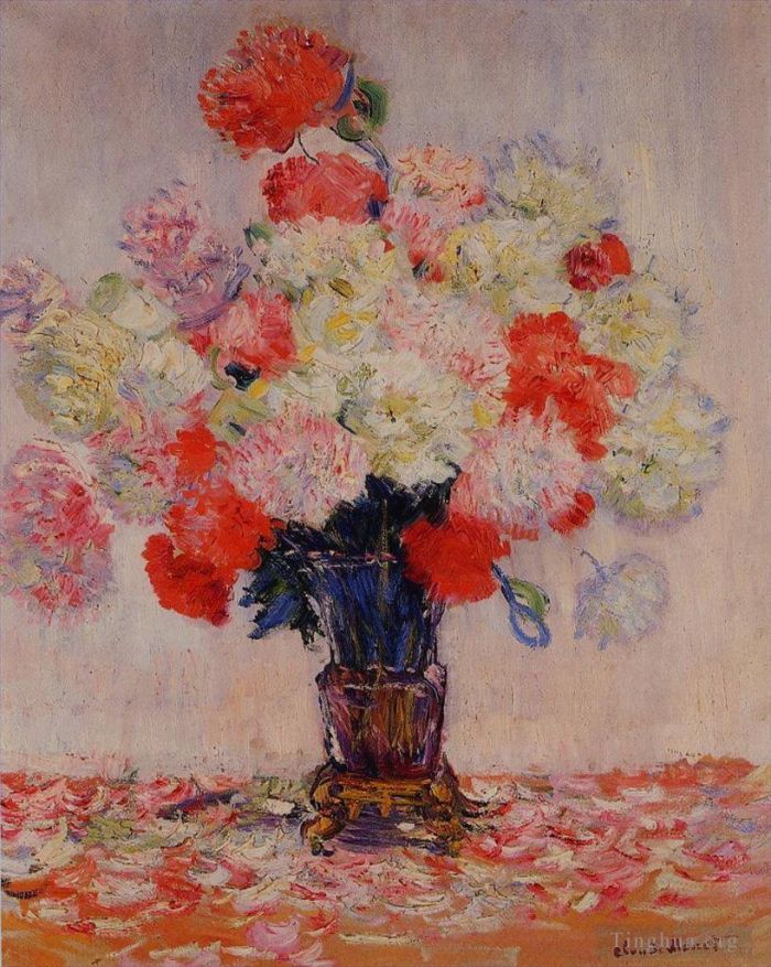 Claude Monet Ölgemälde - Vase mit Pfingstrosen