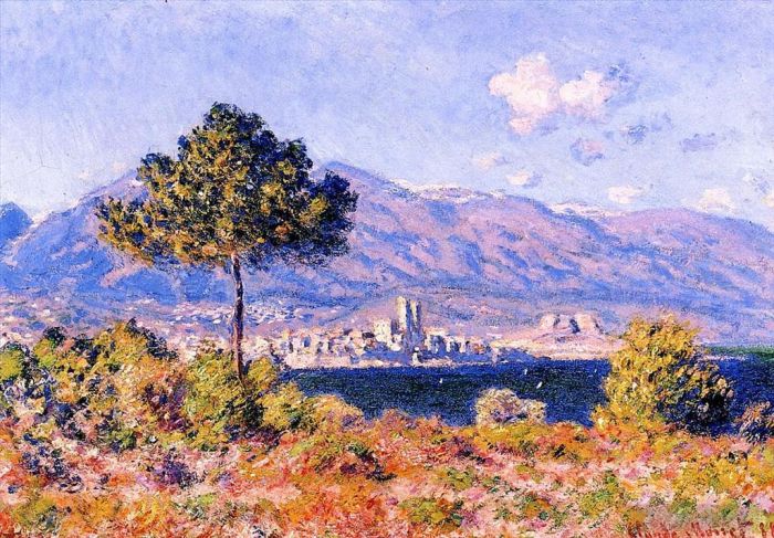 Claude Monet Ölgemälde - Blick auf Antibes vom Plateau aus