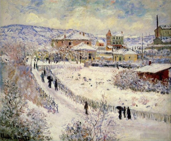 Claude Monet Ölgemälde - Blick auf Argenteuil im Schnee