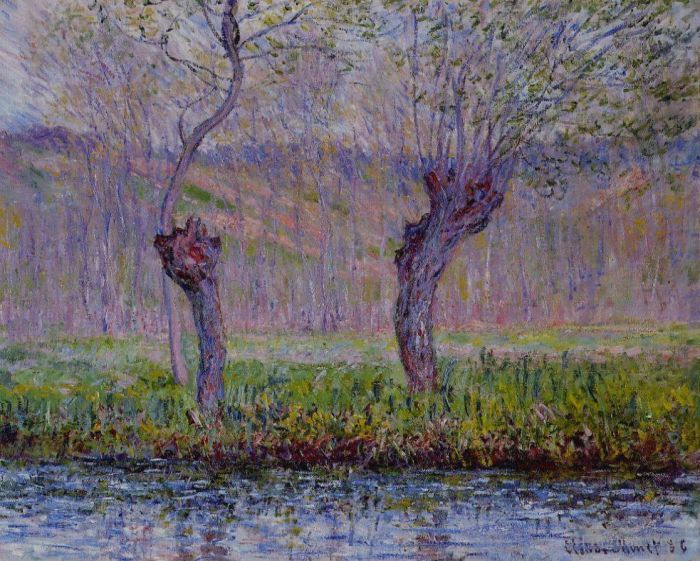 Claude Monet Ölgemälde - Weiden im Frühling