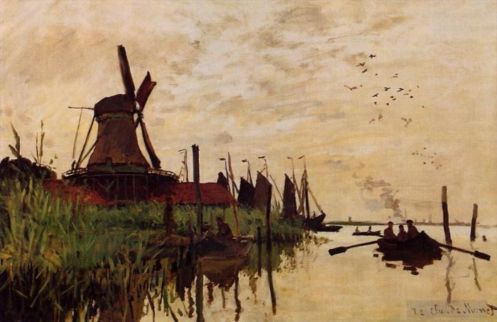 Claude Monet Ölgemälde - Windmühle in Zaandam