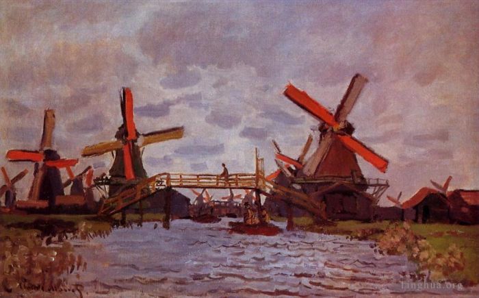 Claude Monet Ölgemälde - Windmühle in der Nähe von Zaandam
