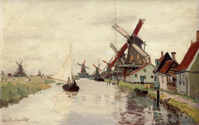 Claude Monet Ölgemälde - Windmühlen in Holland