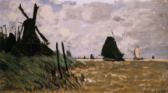 Claude Monet Ölgemälde - Windmühlen in der Nähe von Zaandam