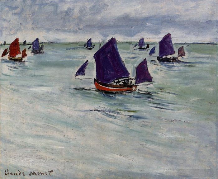 Claude Monet Andere Malerei - Fischerboote vor Pourville