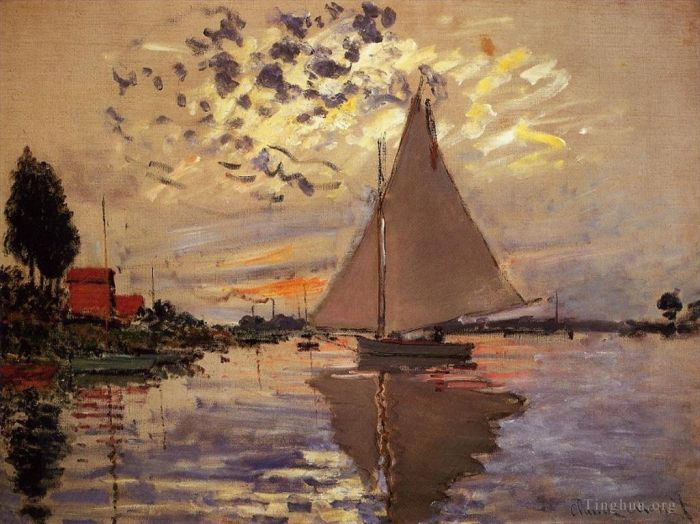 Claude Monet Andere Malerei - Segelboot in Le Petit Gennevilliers
