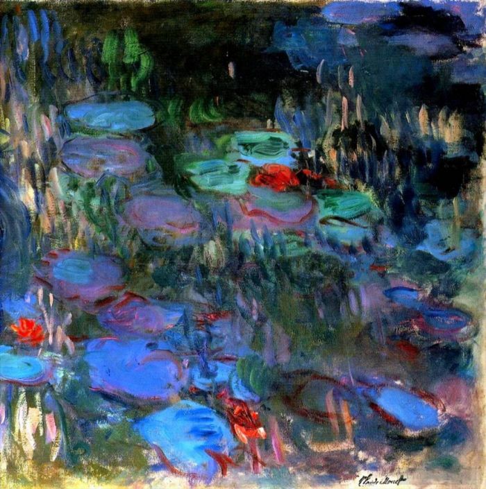Claude Monet Andere Malerei - Seerosen-Reflexionen von Trauerweiden, rechte Hälfte