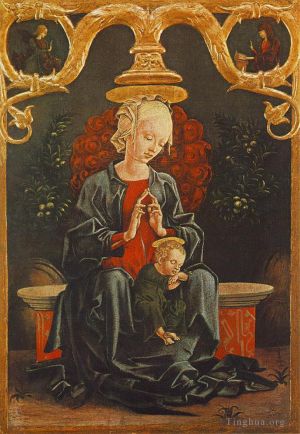 Cosme Tura Werk - Madonna und Kind in einem Garten