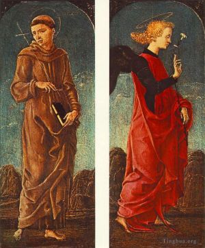 Cosme Tura Werk - Der heilige Franziskus von Assisi und der verkündende Engel