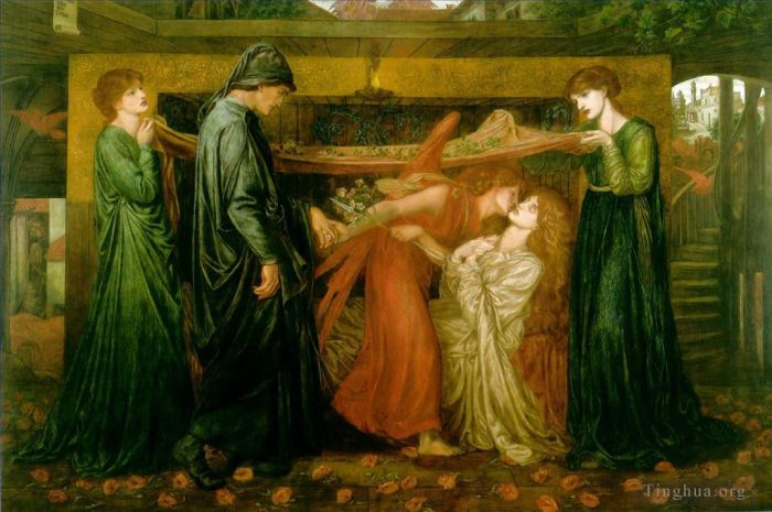 Dante Gabriel Rossetti Ölgemälde - Dantes Traum zur Zeit des Todes von Beatrice