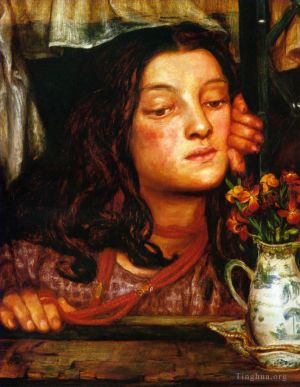 Dante Gabriel Rossetti Werk - Mädchen an einem Gitter