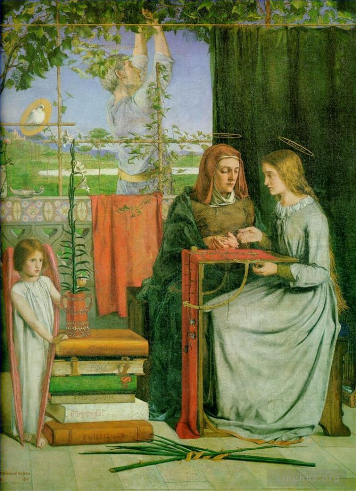 Dante Gabriel Rossetti Ölgemälde - Die Kindheit der Jungfrau