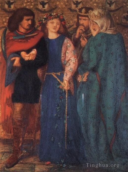 Dante Gabriel Rossetti Ölgemälde - Der erste Wahnsinn von Ophelia