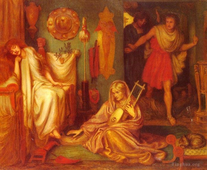Dante Gabriel Rossetti Ölgemälde - Die Rückkehr von Tibullus nach Delia